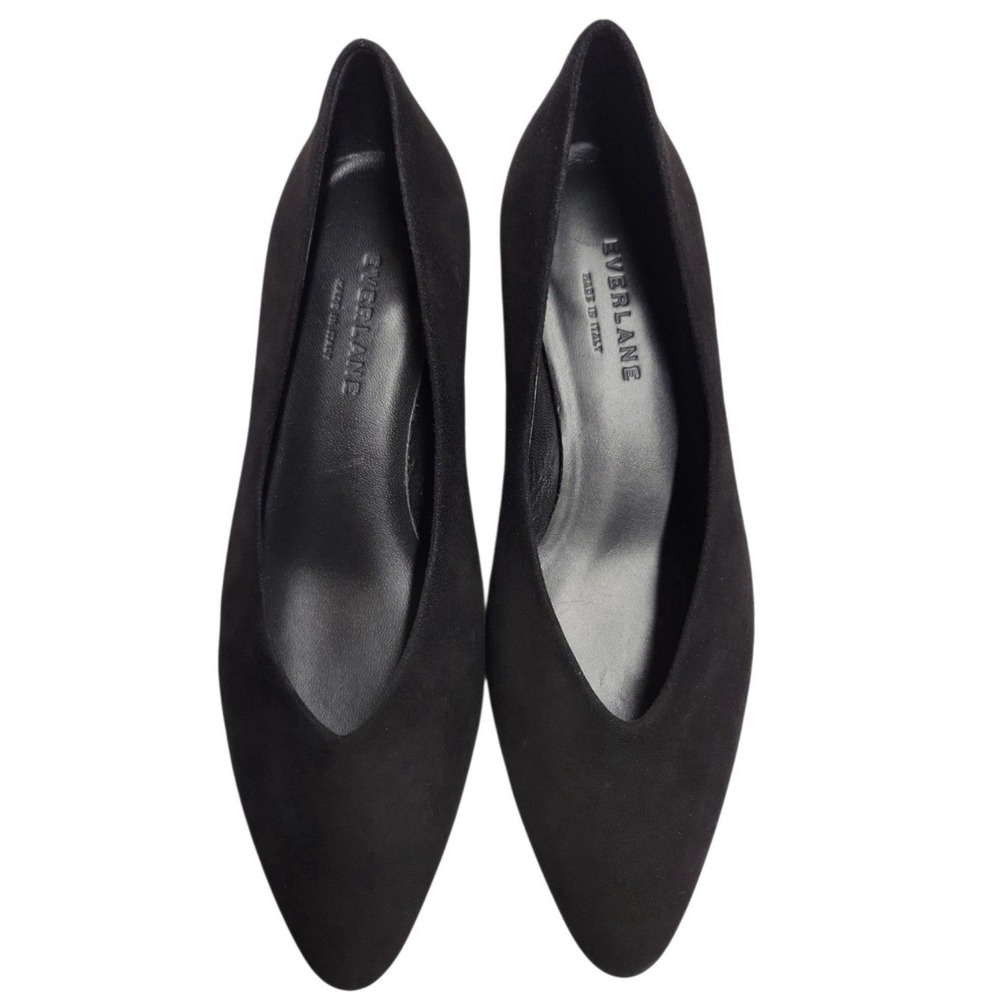 EVERLANE Vintage Style  Black Suede High Heels Pumps Size 6 - Picture 4 of 9